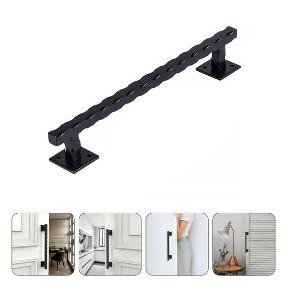 WHAMVOX  Carbon Steel Handle Replacement Sliding Door Handles Barn Black