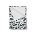 thumbnail image 2 of Cattle Soft Flannel Fleece Blanket, Farm Animals Silhouette Background Style Pattern for Agriculture Theme, Cozy Plush for Indoor and Outdoor Use, 50" x 60", White and Dark Blue Grey, by Ambesonne, 2 of 5