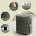 thumbnail image 7 of 16.5 inch Tufted Small Round Storage Ottoman, Modern Upholstered Ottoman with Soft Padded Seat, Chic Round Vanity Foot Stool with Removable Lid,Green, 7 of 7