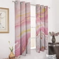 thumbnail image 3 of Pink Marble Gold Foil Art Blackout Window Curtains for Bedroom Living Room Kicthen High Shading 2 Panels, 3 of 6