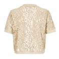 thumbnail image 4 of Weikingp Women Lace Sheer Mesh Cardigan Cropped Casual Elegant Party Club Summer Cardigans Going Out Outwear Cover Up for Dresses Yellow S, 4 of 8