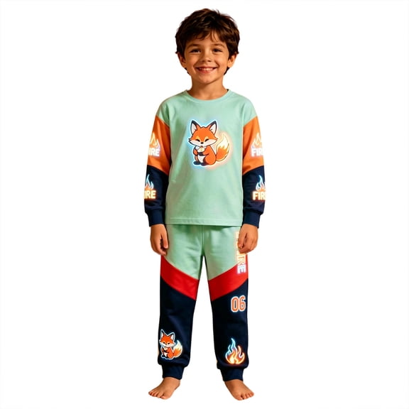 Toddler Girl Pajamas Halloween Stylish Print Long Sleeve Crew Neck Top And Trousers 2 Piece Loungewear Pjs for Girls Size 3-4 Years