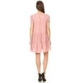 thumbnail image 2 of Women's Loose Layered Babydoll Crew Neck Keyhole Back Tiered Shift Dress, 2 of 6