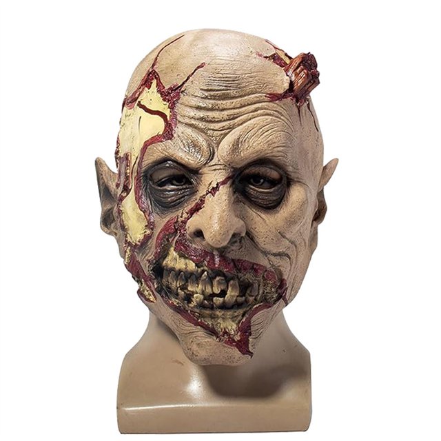 Máscaras de Halloween, máscaras de terror necrófilo de diablo, accesorios de terror abstractos con sonrisa, gorro