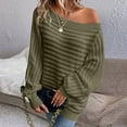 thumbnail image 4 of Women's Sweaters Off The Shoulder Long Sleeve Pullover Knit Pullover Sweater Fall Winter Outfits, 4 of 5