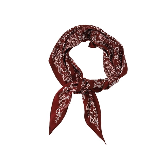 Vocoste 1 Pc Silk Scarf Multi-purpose Print Neck Scarf Red White