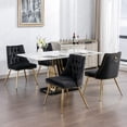 thumbnail image 5 of Modern Dining Chair Black Set of 2 Gold Metal Legs Living Room Kitchen, 5 of 5