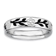 thumbnail image 1 of Bague Fleur Émaillée Polie en Argent Sterling Stackable Expressions Taille 9, 1 of 3