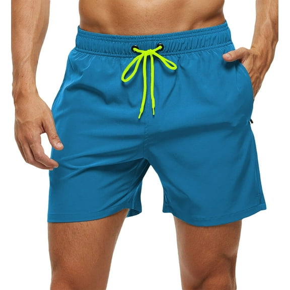 Tyhengta Men's Swim Trunks Quick Dry Beach Shorts with Zipper Pockets and Mesh Lining Turquoise 32