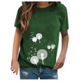thumbnail image 2 of Gibobby Camiseta de manga corta para mujer sexy pullover camiseta manga corta con estampado moda tops Blusa casual para mujer(Verde,XL), 2 of 4