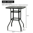 thumbnail image 3 of Ktaxon 40" Patio Dining Table, Bar Height Table with Tempered Glass Top, Square Table for Outdoor and Indoor, Porch, Deck, Yard, Black Frame, 3 of 7