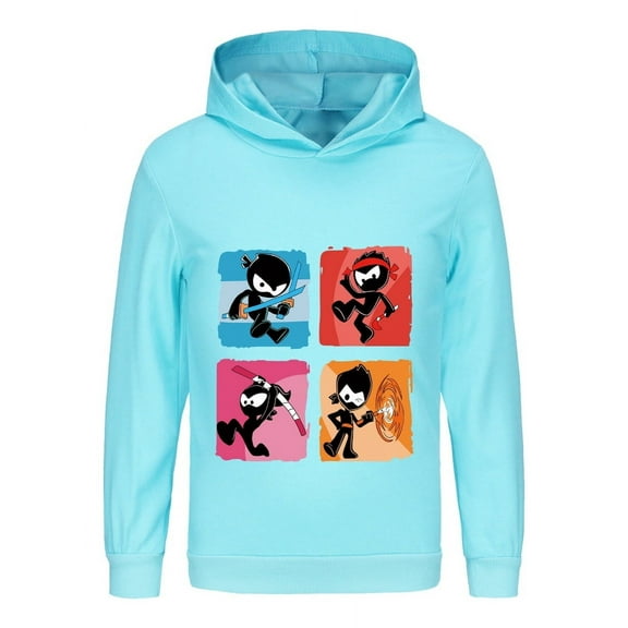 Ninja Kidz Kids Hoodie – Boys Girls Pullover Sweatshirt Cartoon Graphic, Long Sleeve Martial Arts Cosplay Top