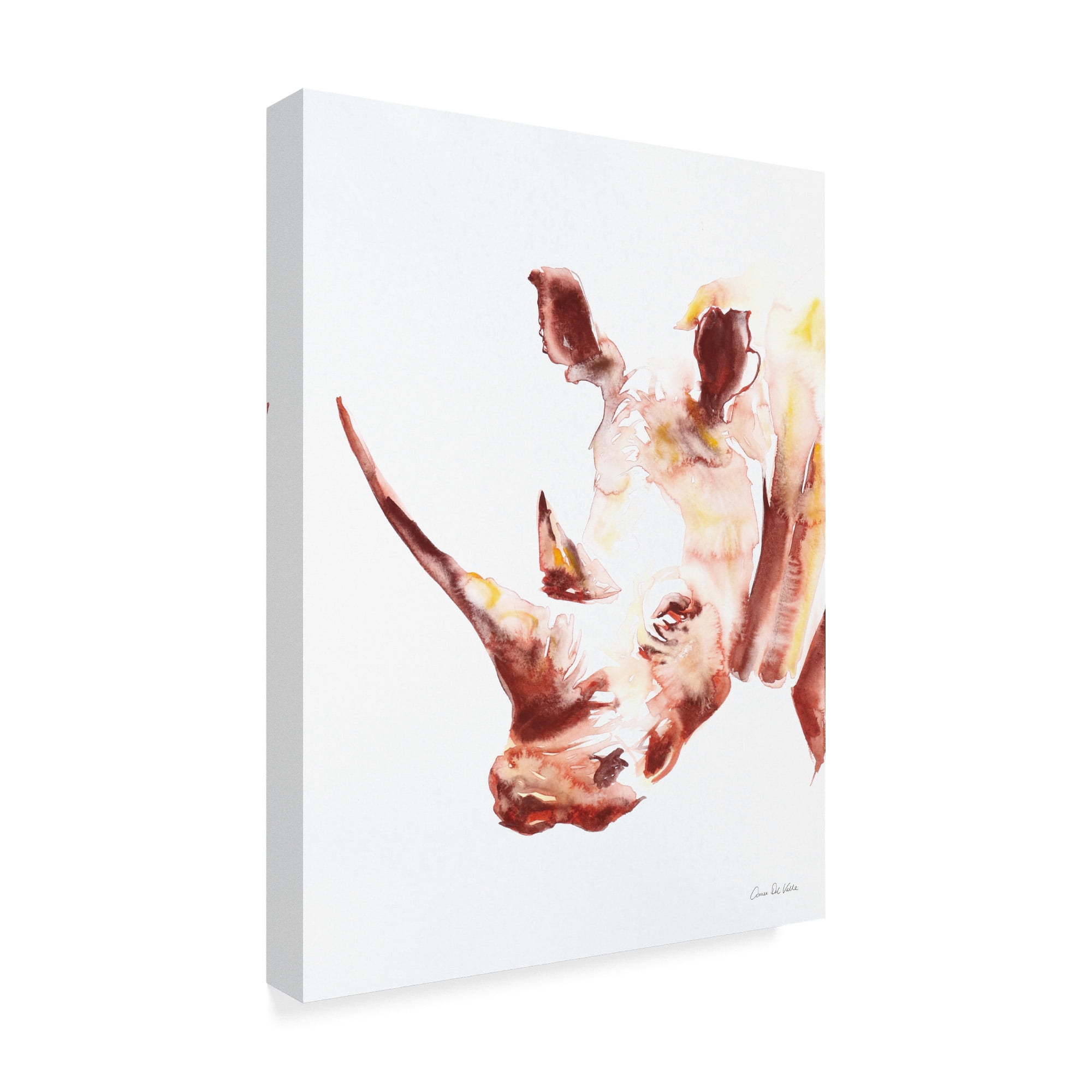 Trademark Fine Art 'Watercolor Rhino' Canvas Art by Aimee Del Valle