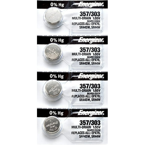 4 x Energizer 357 Watch Batteries, SR44W or 303 Battery