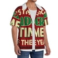 thumbnail image 2 of Pofeuu It's The Most Wonderful Time Of The Year Print Mens Casual Short Sleeve Shirts Beach Summer Spread Collar Pocket Tops Men's Casual Short-sleeved Shirt-XX-Large, 2 of 5