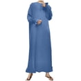 thumbnail image 2 of Gspmoly Robes pour Femmes, Jupe Longue Ajustée à Couleurs Contrastantes pour Femmes au Style Élégant avec Empiècement en Feuille d'Or, Robe Musulmane, Robe, Robes de Fête pour Femmes, Offres des Fêtes, 2 of 6