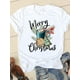 thumbnail image 2 of Camiseta con estampado navideño de estilo acuarela para mujer, ropa de Año Nuevo con cuello redondo, camiseta informal con estampado de los años 90, 2 of 4