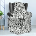 thumbnail image 4 of Geometric Soft Flannel Fleece Blanket, Monochrome Lines with Dots Ornamental Design Vintage Eighties Inspirations, Cozy Plush for Indoor and Outdoor Use, 60" x 80", Black Grey White, by Ambesonne, 4 of 5