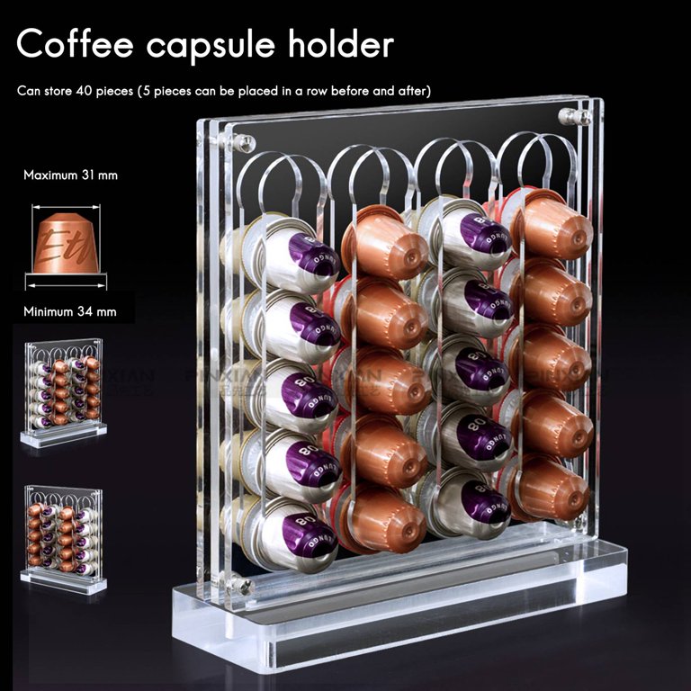 40 Nespresso Original Coffee Holder Pods Capsule Organizer Storage Stand  Practical Shelves Drawers Capsule Capacity Pod Holder