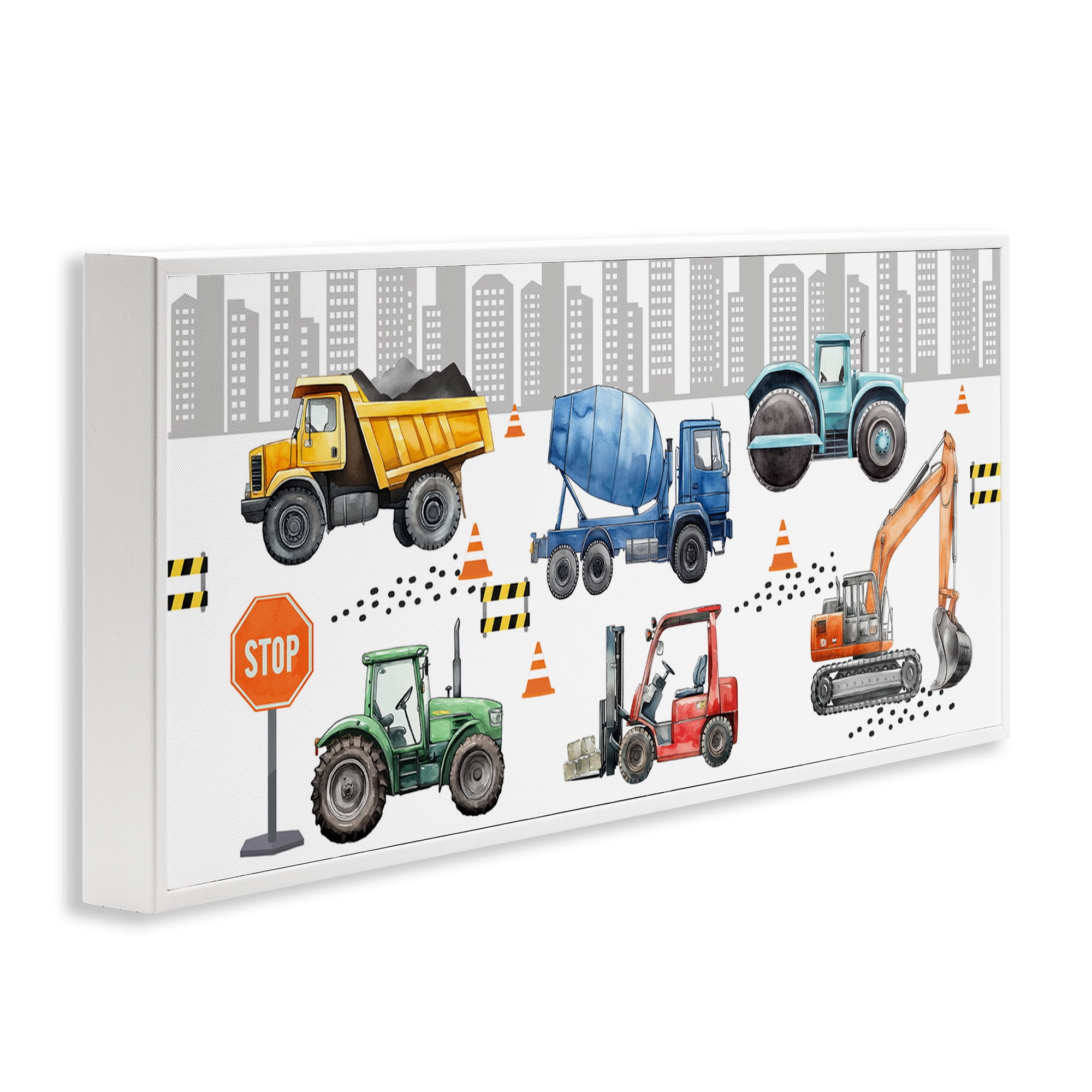 Stupell Industries City Keeps On Moving White Framed Giclee Art, design by Christine Simpson Art