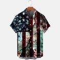 thumbnail image 4 of Men's Independence Day Shirts 4Th Of July Flag Printed Lapel Collar Tees Loose Casual Short Sleeved Tops Wine XXL, 4 of 5
