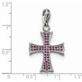 thumbnail image 3 of White Stainless Steel Charm Pendant Cubic Zirconia CZ, 3 of 3