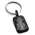 thumbnail image 1 of Stainless Steel Nautical Anchor Ship Helm Wheel Engraved Small Rectangle Dog Tag Charm Keychain Keyring, 1 of 1