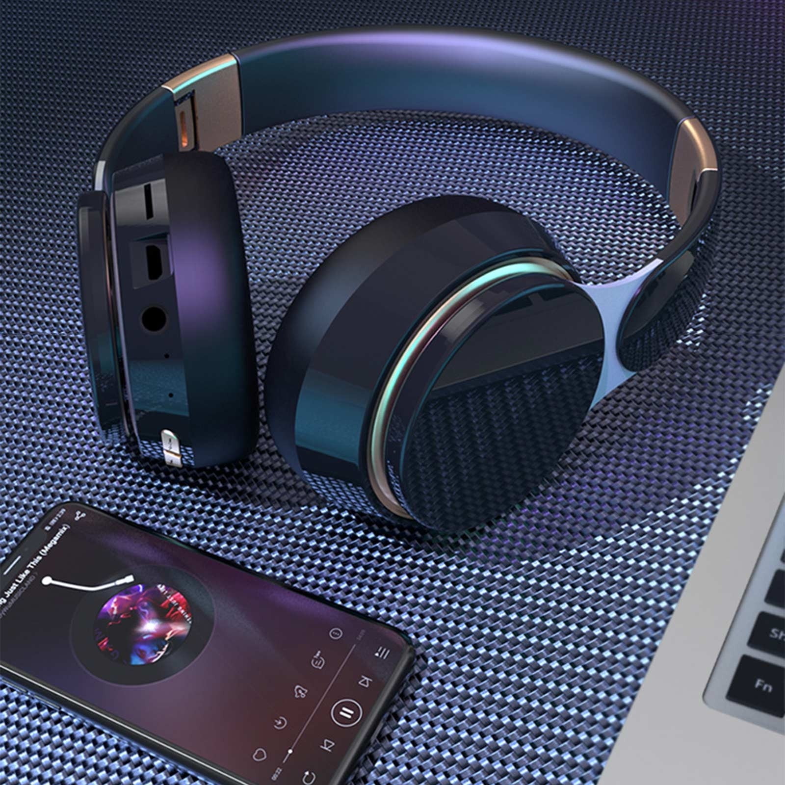 Noise Cancelling Headphones: Wireless Over Ear Bluetooth Headphones with 130H Playtime - Hi-Res Sound Custom EQ via App Deep Bass Comfort Fit Ear Cups for Travel Home Office,Black