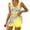 Yellow, variant on Kilaqueen Tankini Swimsuits for Women Fashion Print Tummy Control High Waist Swim Dress with Boy Shorts Spring Summer Vacation Beach Bathing Suit