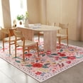 thumbnail image 3 of Rugs for Bedroom 8x10 Area Rugs for Living Room Washable Rug Non Slip Throw Carpet for Bedside Dorm Dining Room Indoor Soft Light Floral Home Decor, 3 of 8