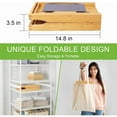 thumbnail image 4 of Luxury Bathtub Caddy Tray for Tub - Foldable Bamboo Bath Table Tray with Book & Wine Glass Holder & Soap Holder, Expandable Bathroom Accessories for Spa or Reading Lite Style, Bath Accessories Sets, 4 of 8