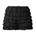 thumbnail image 6 of Bermuda Shorts for Women Lace Mini Skirt Low Rise Micro Skirt Asymmetrical Ruffle Hem Flared Lingerie Pettipants Summer Flowy Shorts S-L, 6 of 6