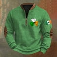 thumbnail image 5 of Ruyang Boys St Patricks Day Sweatshirts Half Zipper Ribbed Cuffs Pullover Sweatshirts Tops Shamrock Printed Teens Long Sleeve Hoodie, 5 of 5