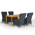 thumbnail image 1 of vidaXL 5 Piece Garden Dining Set Dark Grey, 1 of 12
