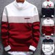 thumbnail image 2 of A.m moda hombres bloque de Color Patchwork O cuello de manga larga suéter de punto Top blusapangjing, 2 of 4