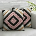 thumbnail image 3 of Nawypu Pink Boho Lumbar Throw Pillow Covers Soft Neutral Tufted Decorative Pillows Cover Mid Century Modern Geometric Farmhouse Cushion Case with Tassels for Couch Bed Sofa Bedroom Living Room, 3 of 5