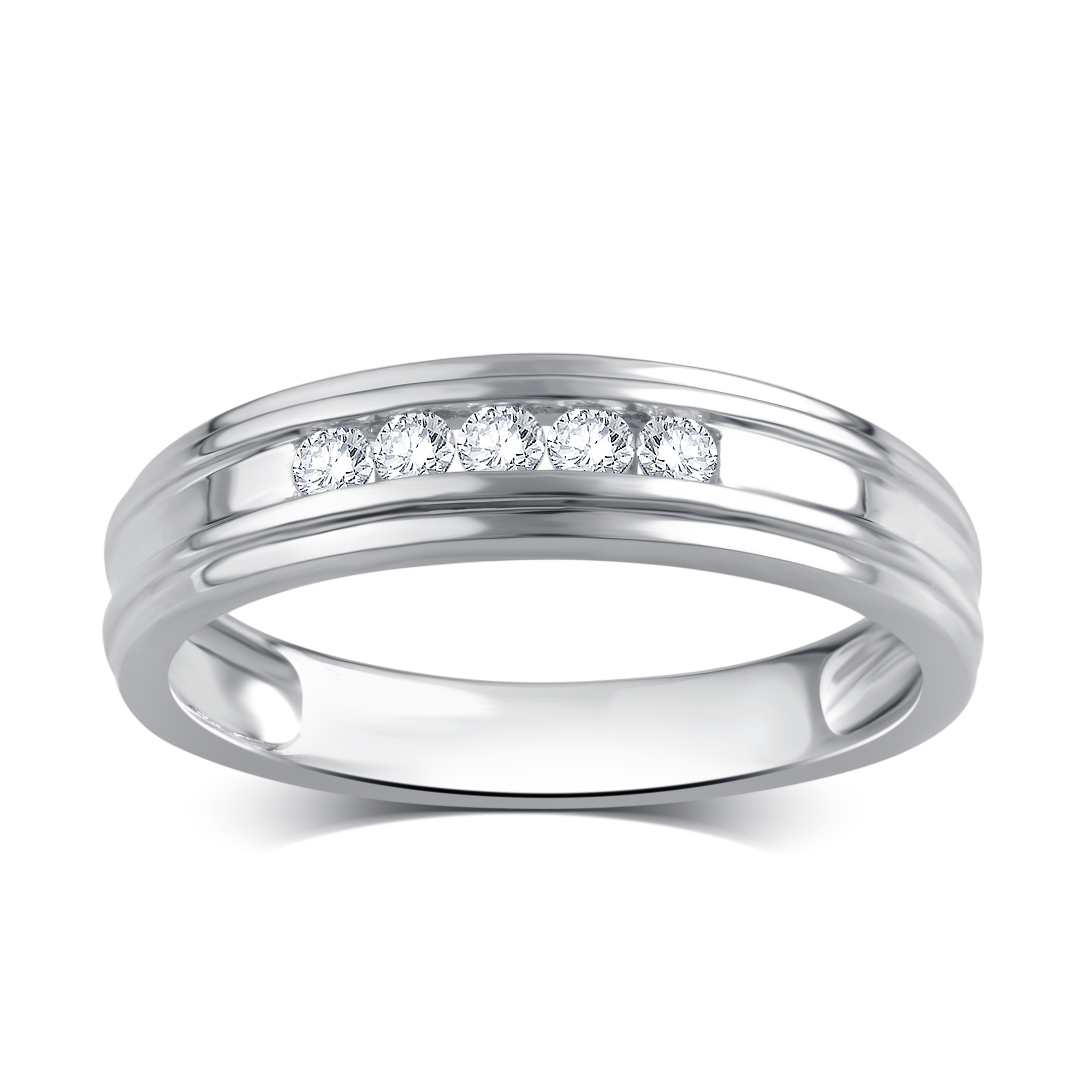 1/2 Carat T.W. Diamond 10K White Gold Wedding Bands