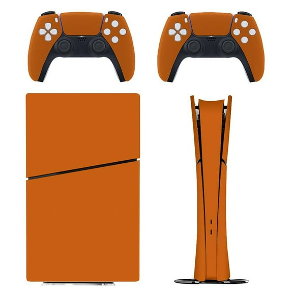 Skin Sticker for PS5 Slim / Pro / Standard Disc / Digital Edition Console and Controllers Decals for PlayStation 5 Burnt Orange