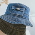 thumbnail image 5 of CoCopeaunts Baby Bucket Hat Solid Cowboy Pocket Child Fisherman Hat Summer Sunscreen Boys Girl Outdoor Shade Cute Bucket Cap, 5 of 8