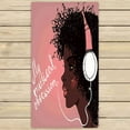 thumbnail image 1 of ABPHQTO Perfil Niña Africana Auriculares Toallas Playa Baño Piscina Sprot Viaje Mano Spa Toalla 75x140 cm, 1 of 1