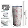 thumbnail image 6 of 20oz Tumblers Pink Breast Cancer and Pioneer Flower Stainless Steel Vacuum Insulated Double Wall Travel Tumbler Cups Mug with Lid and Straw,Cleaning Brush for Cold & Hot Drinks, 6 of 7