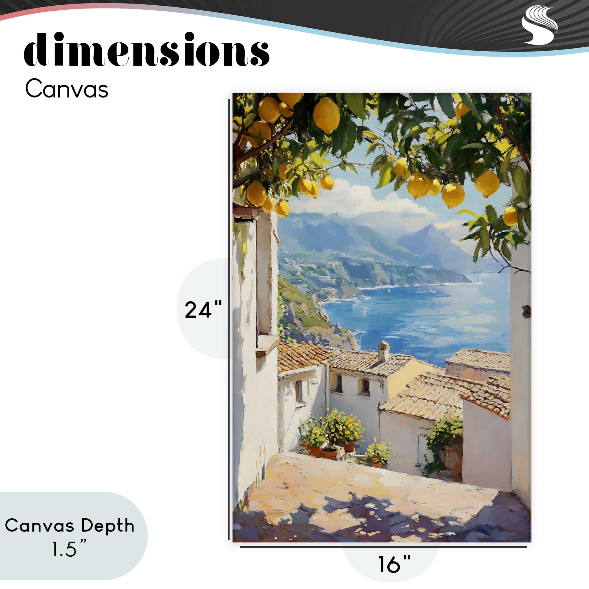 Stupell Industries Amalfi Coast Lemon Overhang Canvas Wall Art, design by LSR Design Studio