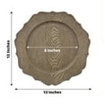 thumbnail image 3 of Efavormart 6 Pack | 13" Rustic Natural Wooden Textured Acrylic Charger Plates With Scalloped Rim, 3 of 11