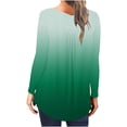 thumbnail image 4 of Camiseta informal para mujer, blusa estampada de manga larga con cuello redondo y fruncido Fridja  fjkfkj2170, 4 of 6