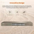 thumbnail image 3 of Tenda 24-Port Unmanaged Gigabit Ethernet Switch Rackmountable Network Ethernet Splitter (TEG1024G), 3 of 7