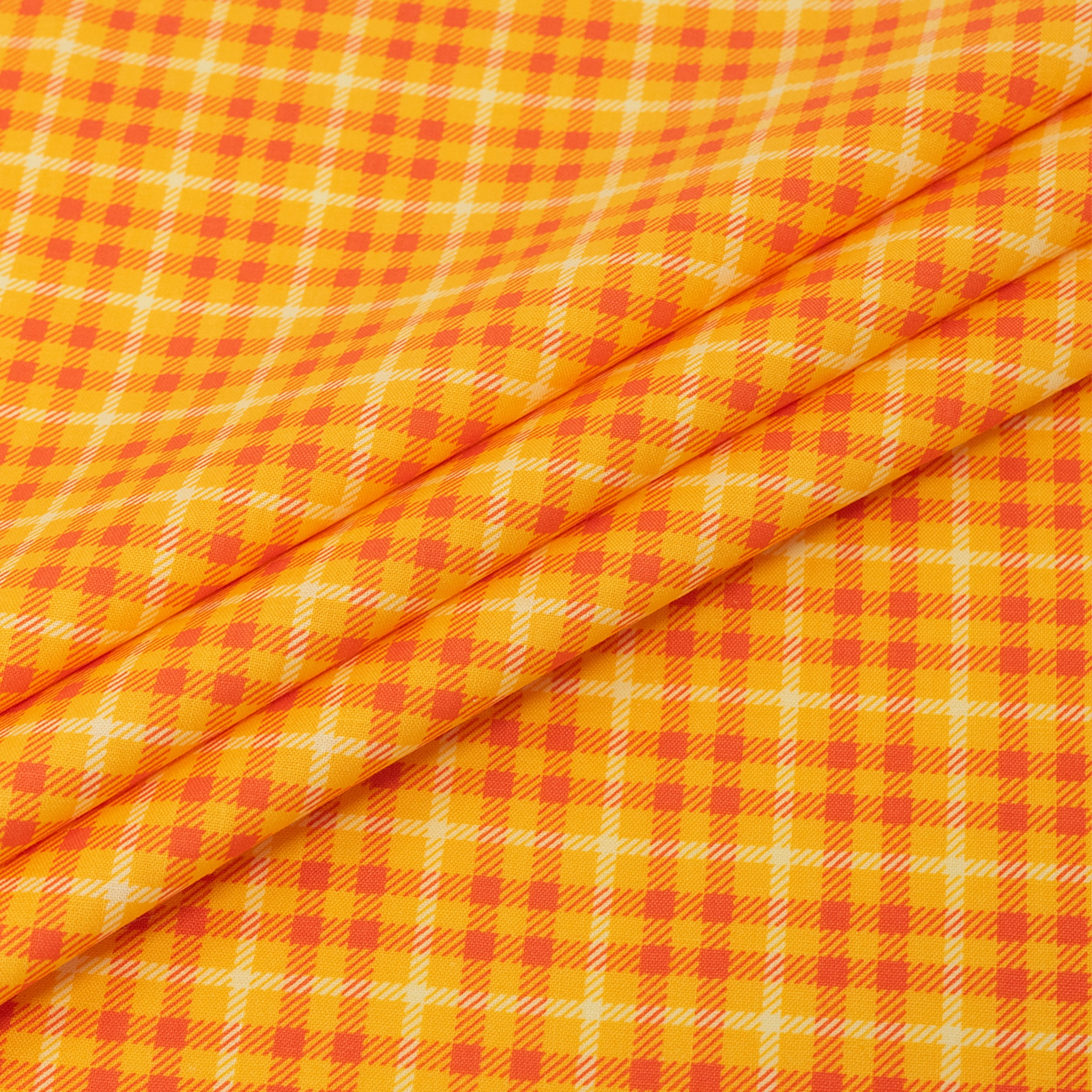 Singer, 100% Cotton, Orange Tonal Plaid, Cut by Yard