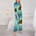 thumbnail image 4 of Bingfone Womens Pajama Sets Paradise Island Print,Long Sleeve Loungewear Pajamas Set-Medium, 4 of 9
