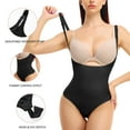 thumbnail image 4 of Tummy Control Shapewear Thong Bodysuit for Women Open Bust Body Shaper Waist Trainer Bodysuit Body Briefer, 4 of 8