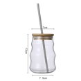 thumbnail image 5 of Perfecta para el hogar o la oficina, sofisticada taza de café de vidrio de 500 ml con tapa y pajita, 5 of 5