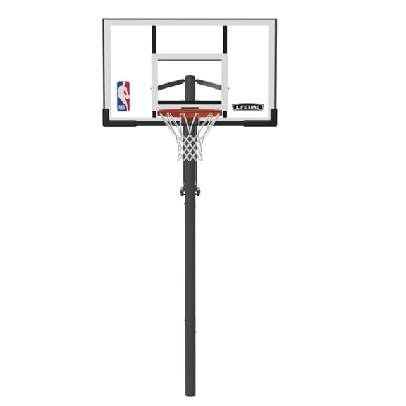 Lifetime NBA Branded 7.5ft - 10ft Adjustable Height 54" Shatterproof In-Ground Basketball System (92112)